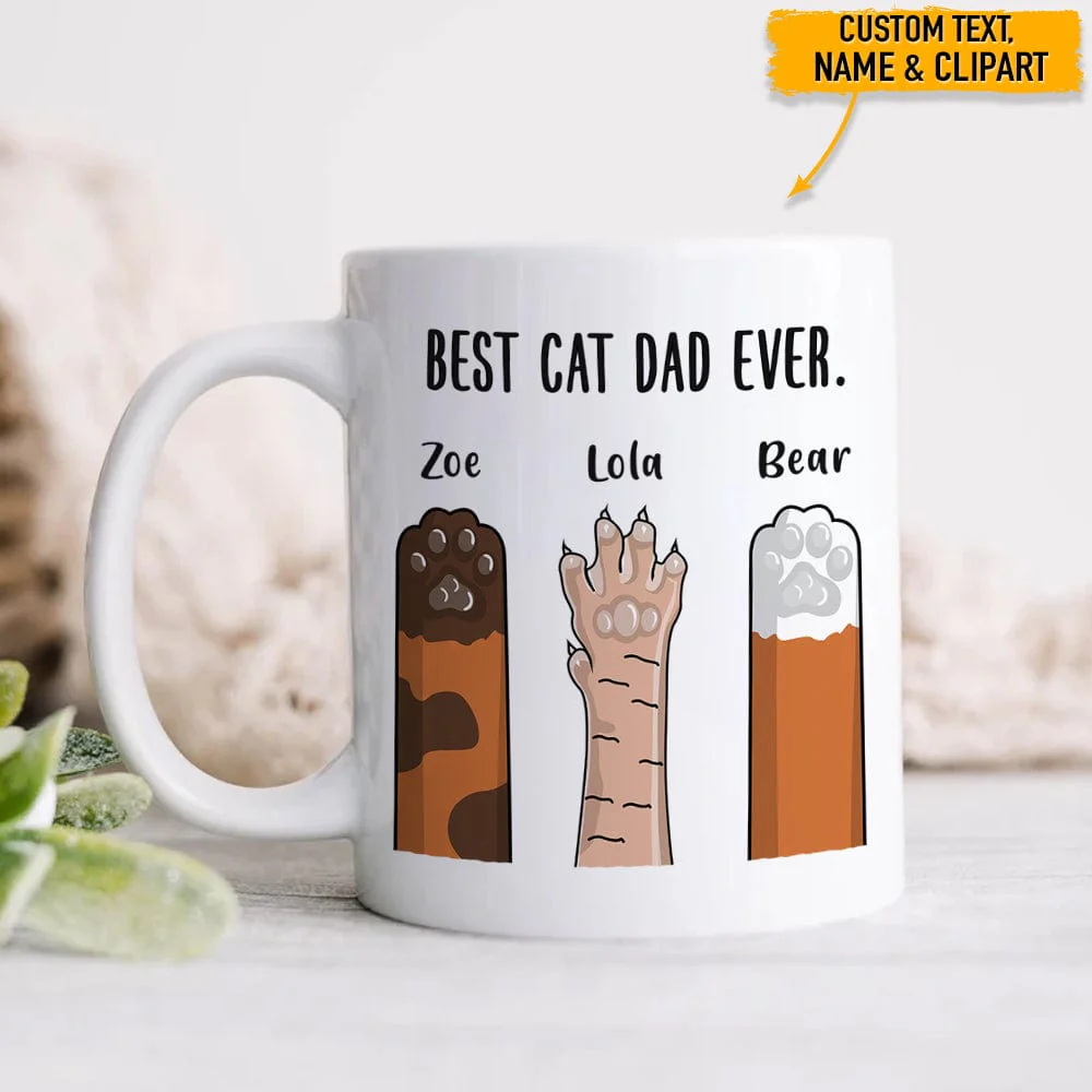 Best Cat Dad Ever Cat Mug, N304 HN590 - Image 2