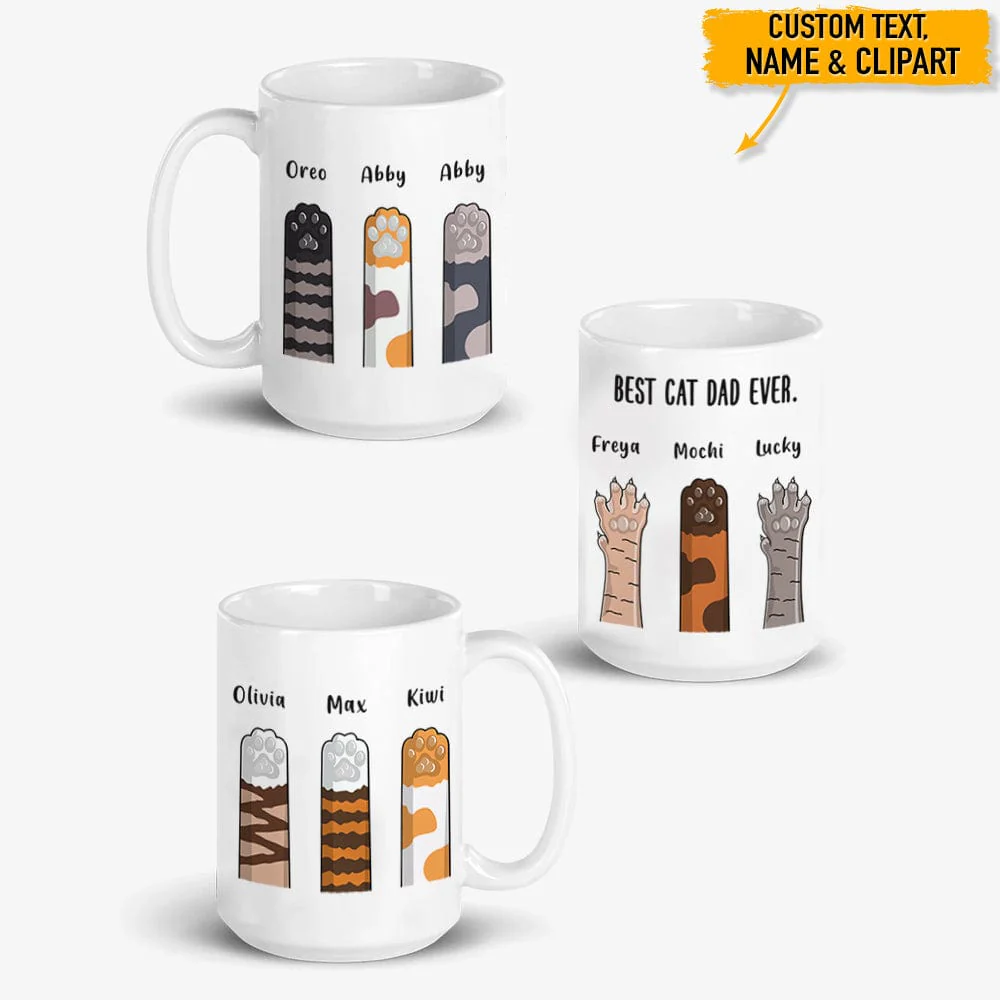 Best Cat Dad Ever Cat Mug, N304 HN590 - Image 3