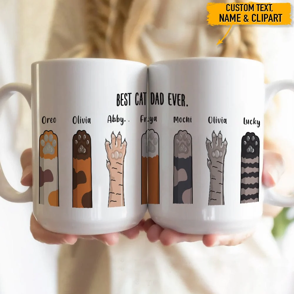 Best Cat Dad Ever Cat Mug, N304 HN590 - Image 4