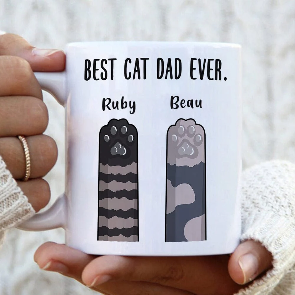 Best Cat Dad Ever Cat Mug, N304 HN590 - Image 5