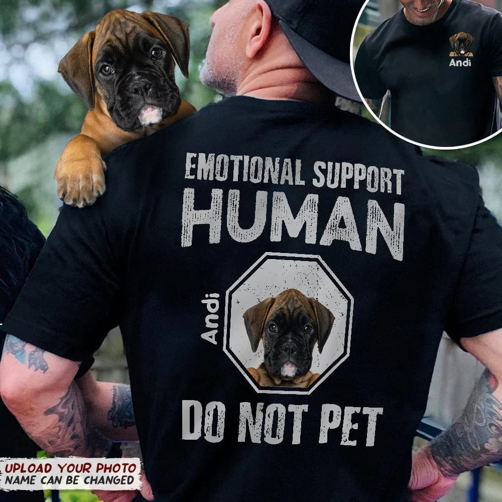 Emotional Support Human Back Dog Cat Shirt, T286 HN590 - Image 2