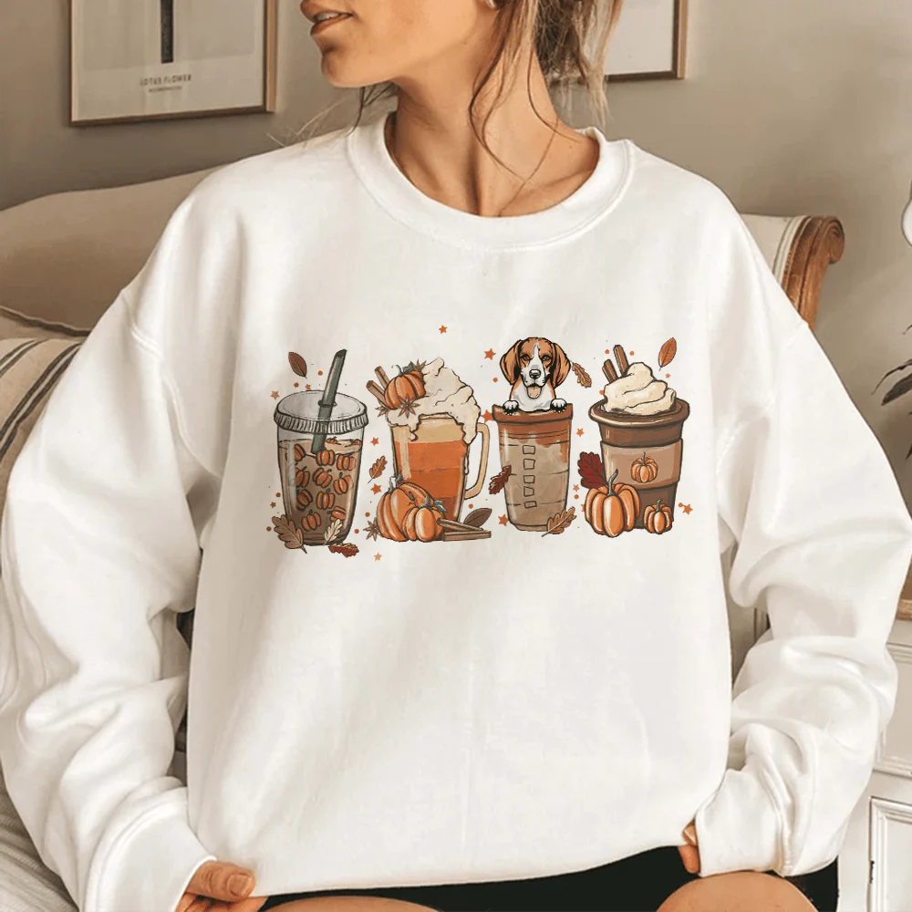 Fall Season Pumpkin Spice Dog Shirt, N304 HN590 - Image 2