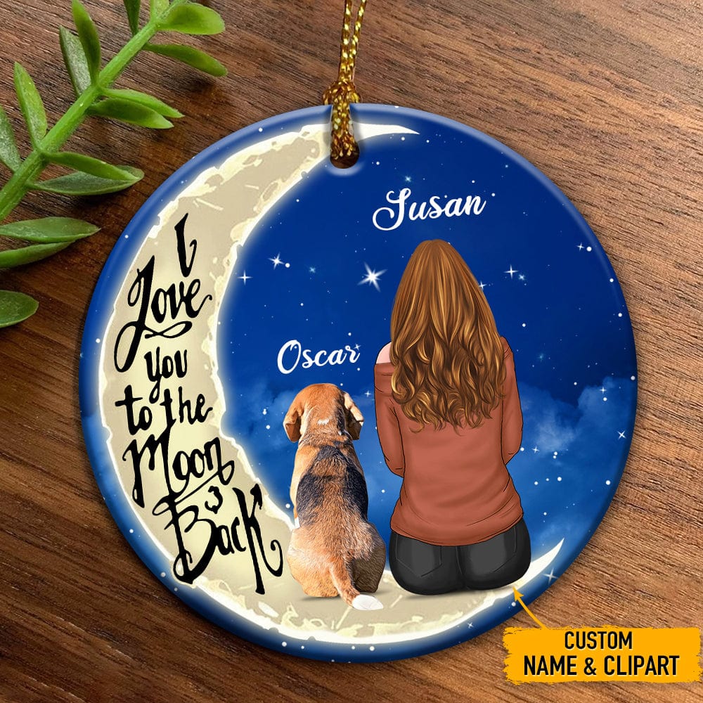 Love You To The Moon And Back Dog Ornament T286 HN590 - Image 3