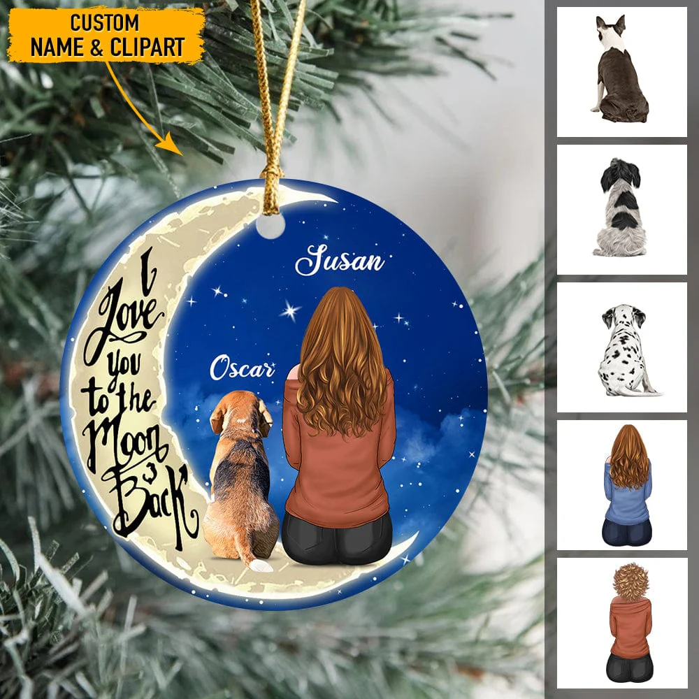 Love You To The Moon And Back Dog Ornament T286 HN590 - Image 4