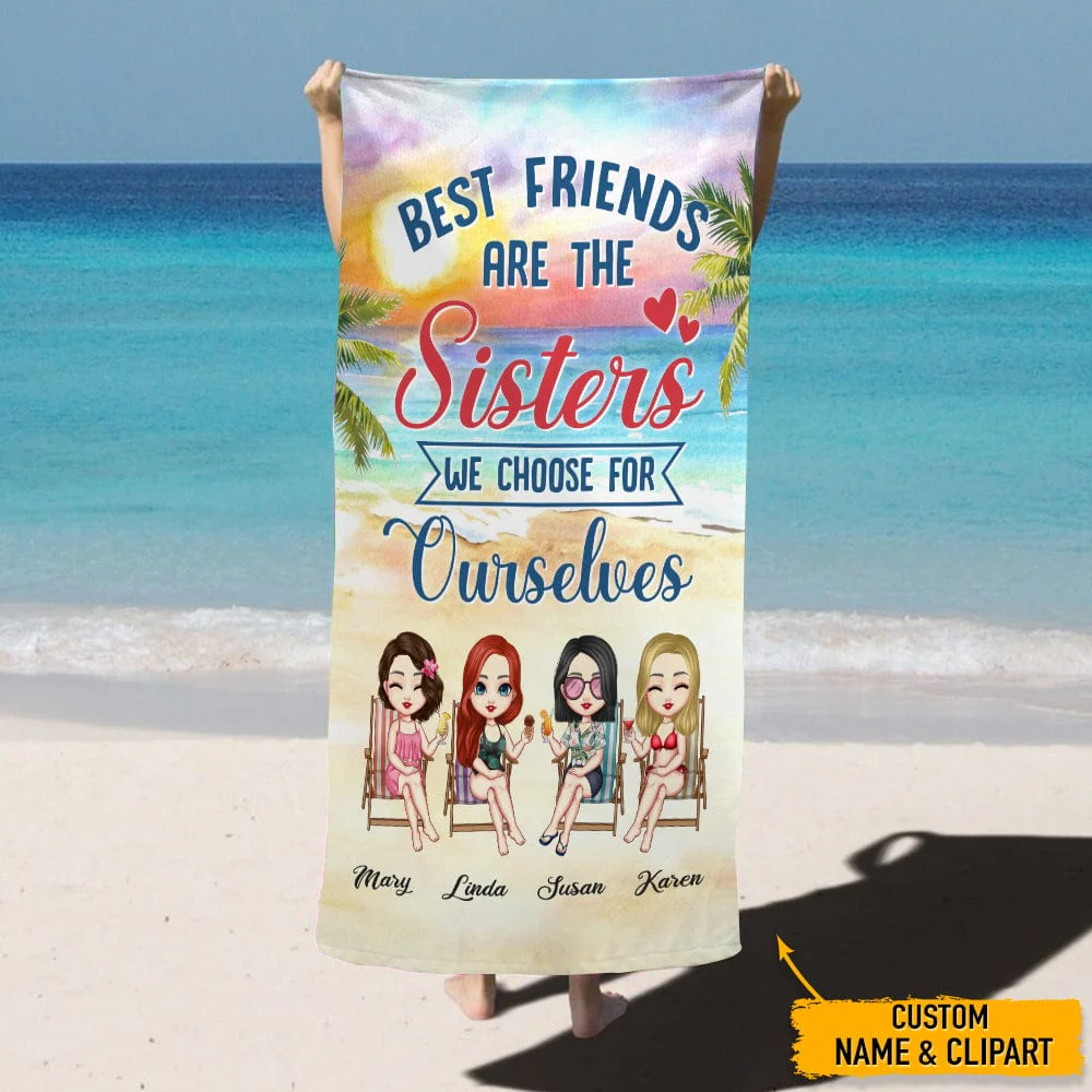 Best Friends Are The Sisters Hawaiian Beach Towel TA29 888483 - Image 3