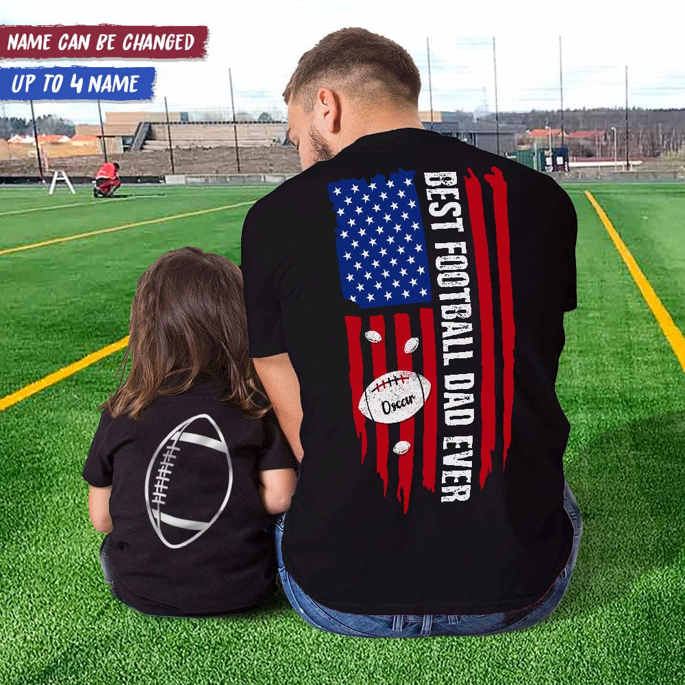 Best Football Dad Ever American Flag Football Shirt K228 HN590