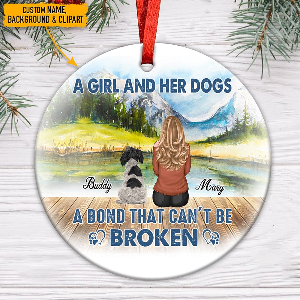 A Girl And Her Dogs Dog Ornament T286 HN590