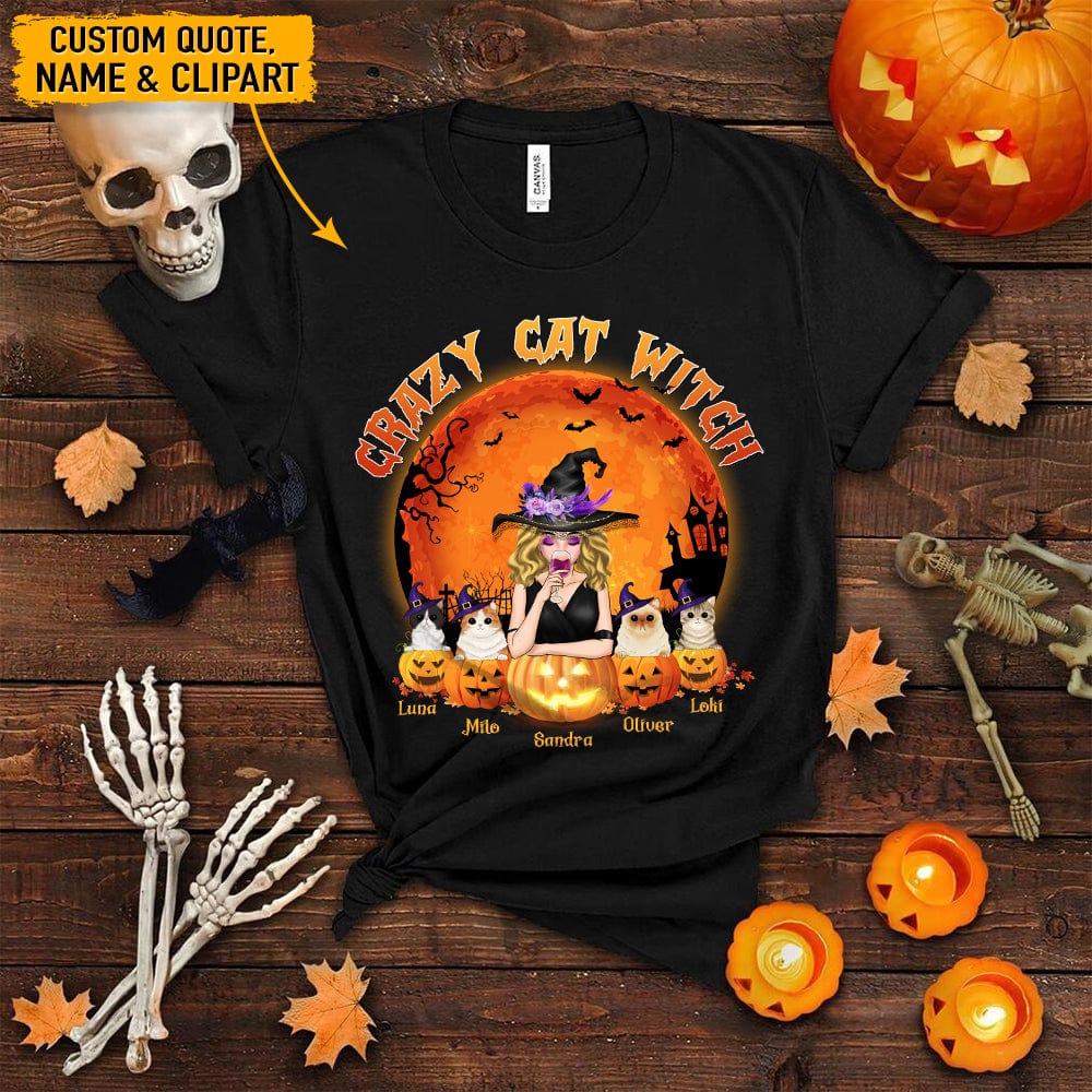 Crazy Cat Witch Cat Shirt N304 HN590
