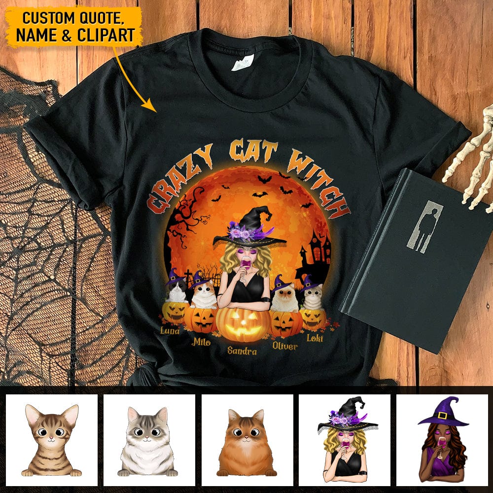 Crazy Cat Witch Cat Shirt N304 HN590 - Image 5