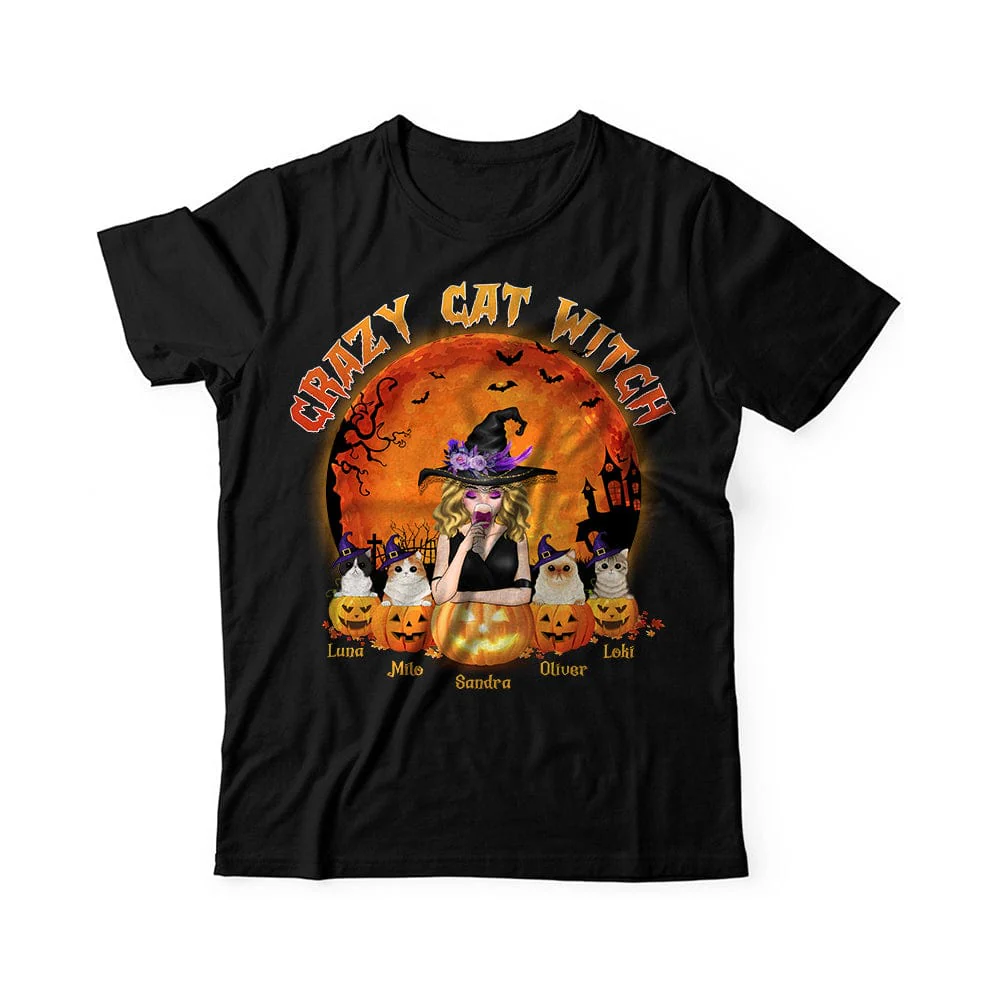 Crazy Cat Witch Cat Shirt N304 HN590 - Image 7