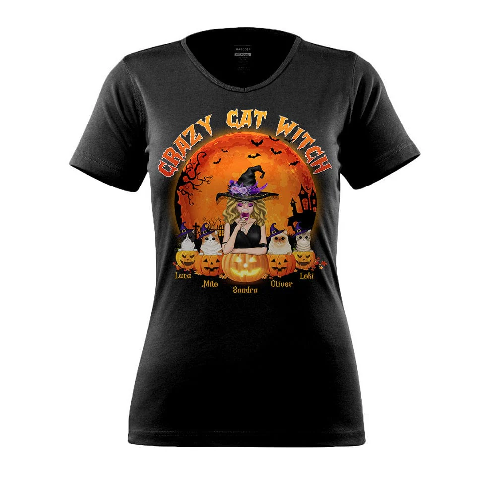 Crazy Cat Witch Cat Shirt N304 HN590 - Image 8