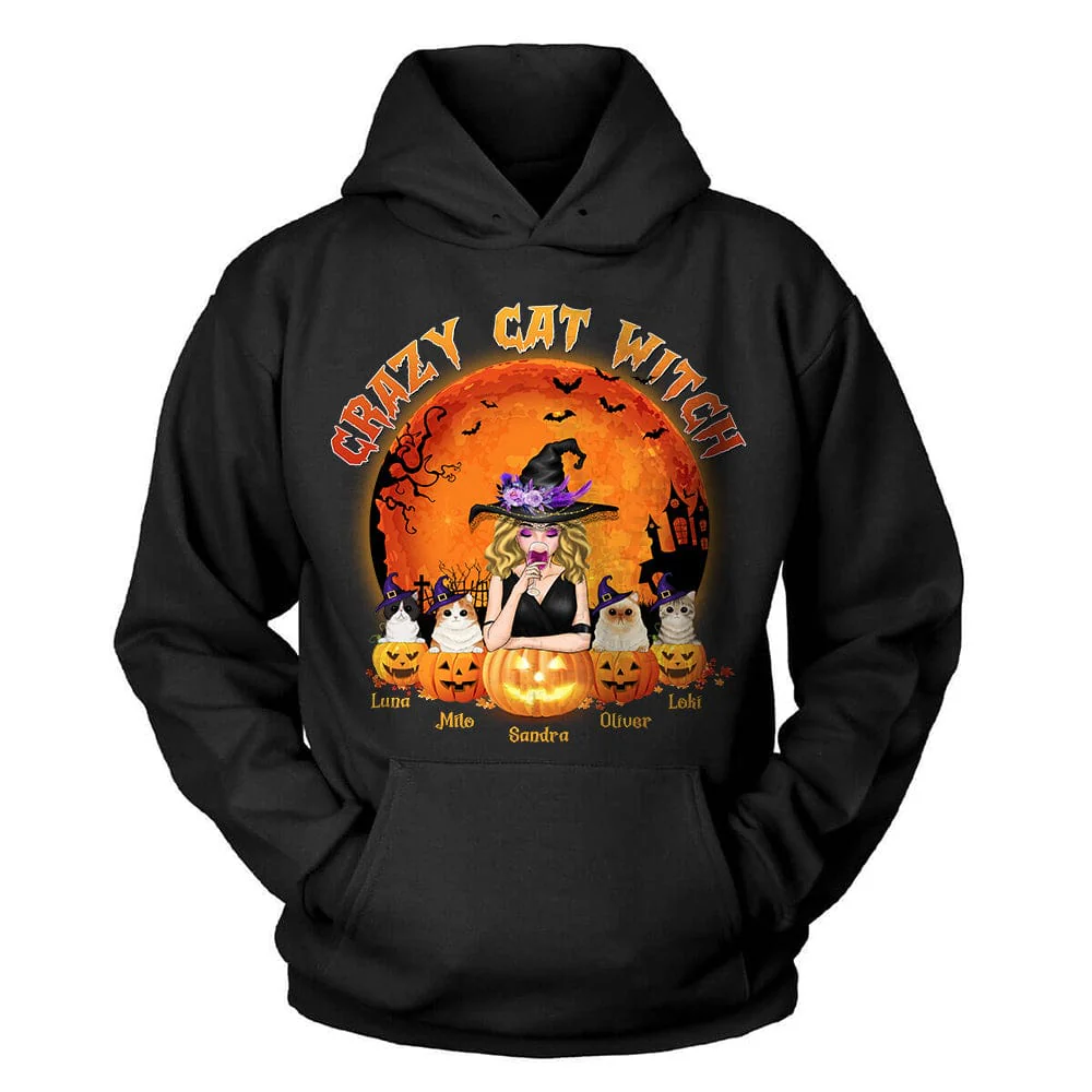 Crazy Cat Witch Cat Shirt N304 HN590 - Image 9