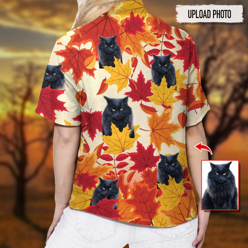 Custom Photo Dog Cat Autumn Hawaiian Shirt K228 888511 - Image 5