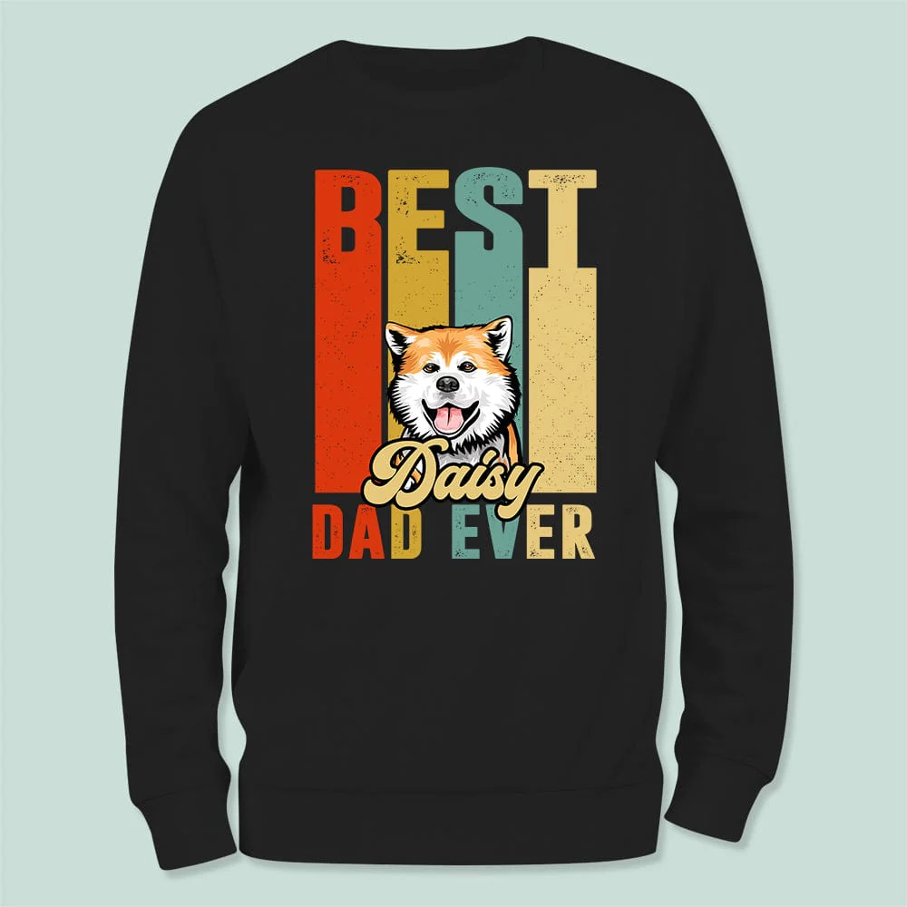 Vintage Retro Best Dad Ever Dog Shirt K228 HN590 - Image 3