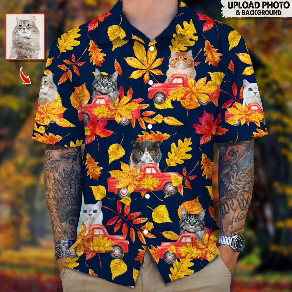 Custom Photo Dog Cat Clipart Autumn Hawaiian Shirt N304 888528 - Image 4
