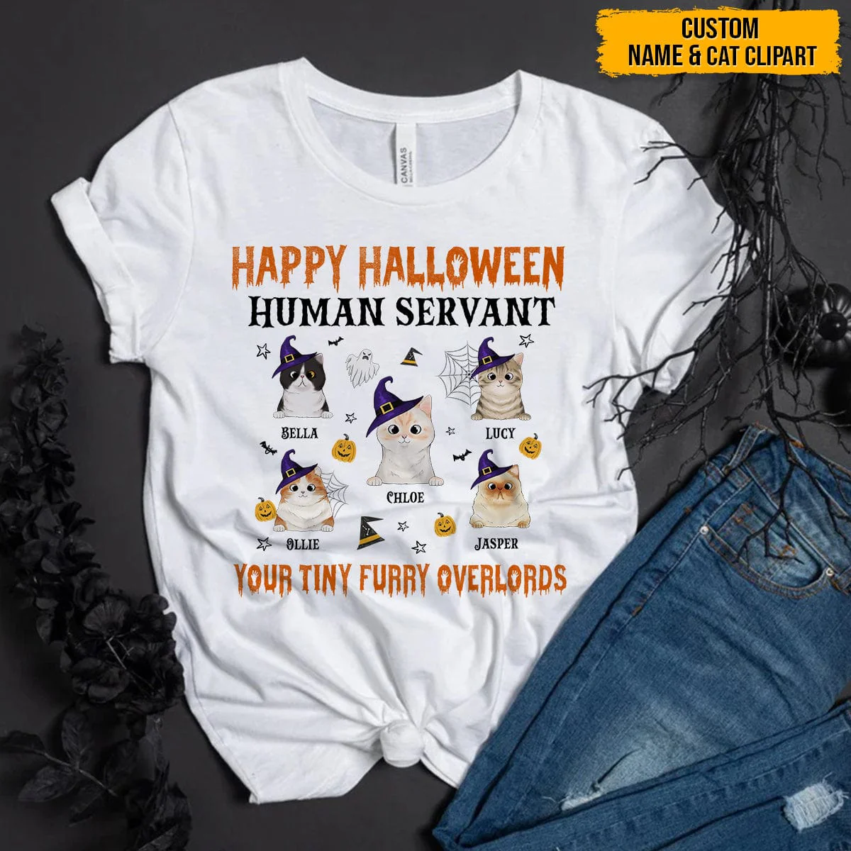 Human Servant Your Tiny Furry Overlords Cat Shirt N304 HN590 - Image 4