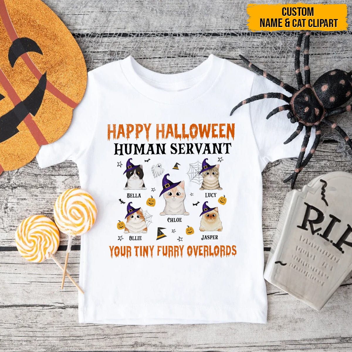 Human Servant Your Tiny Furry Overlords Cat Shirt N304 HN590 - Image 5