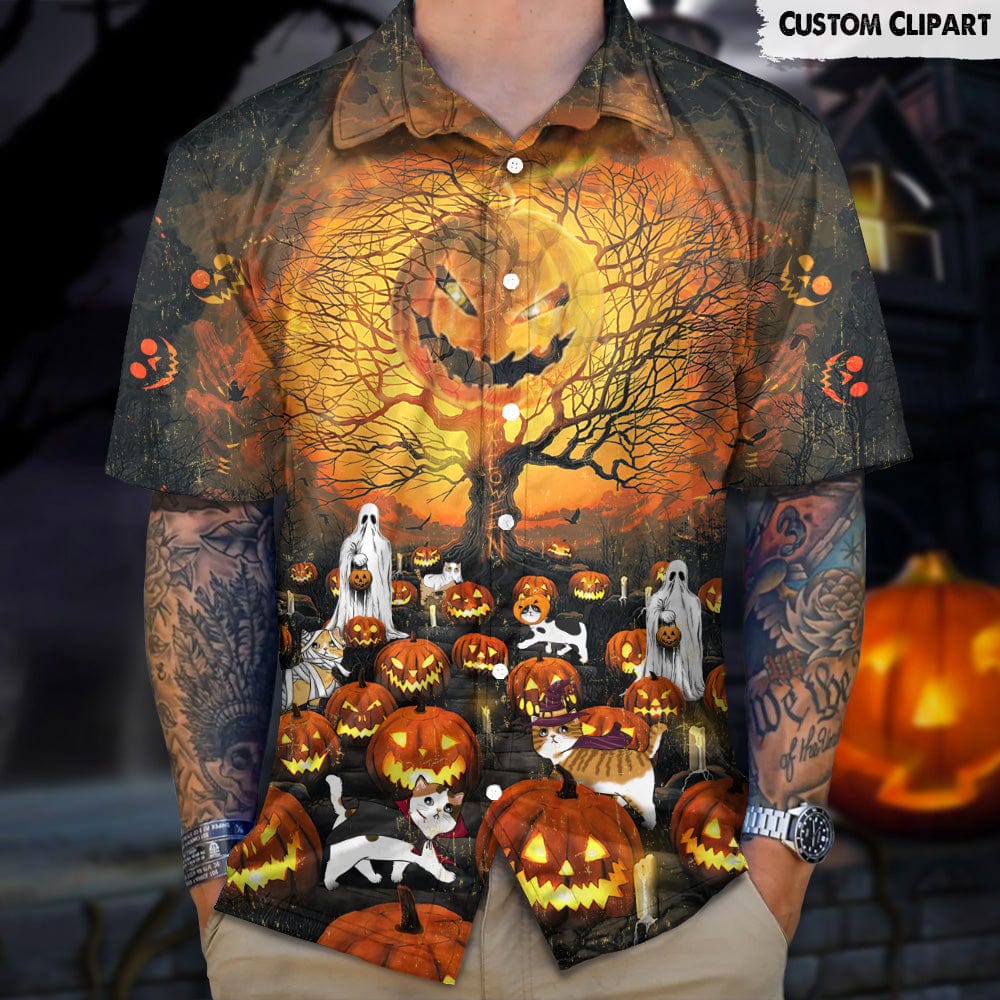 Custom Photo Cat Dog Halloween Hawaiian Shirt N304 888535 - Image 2