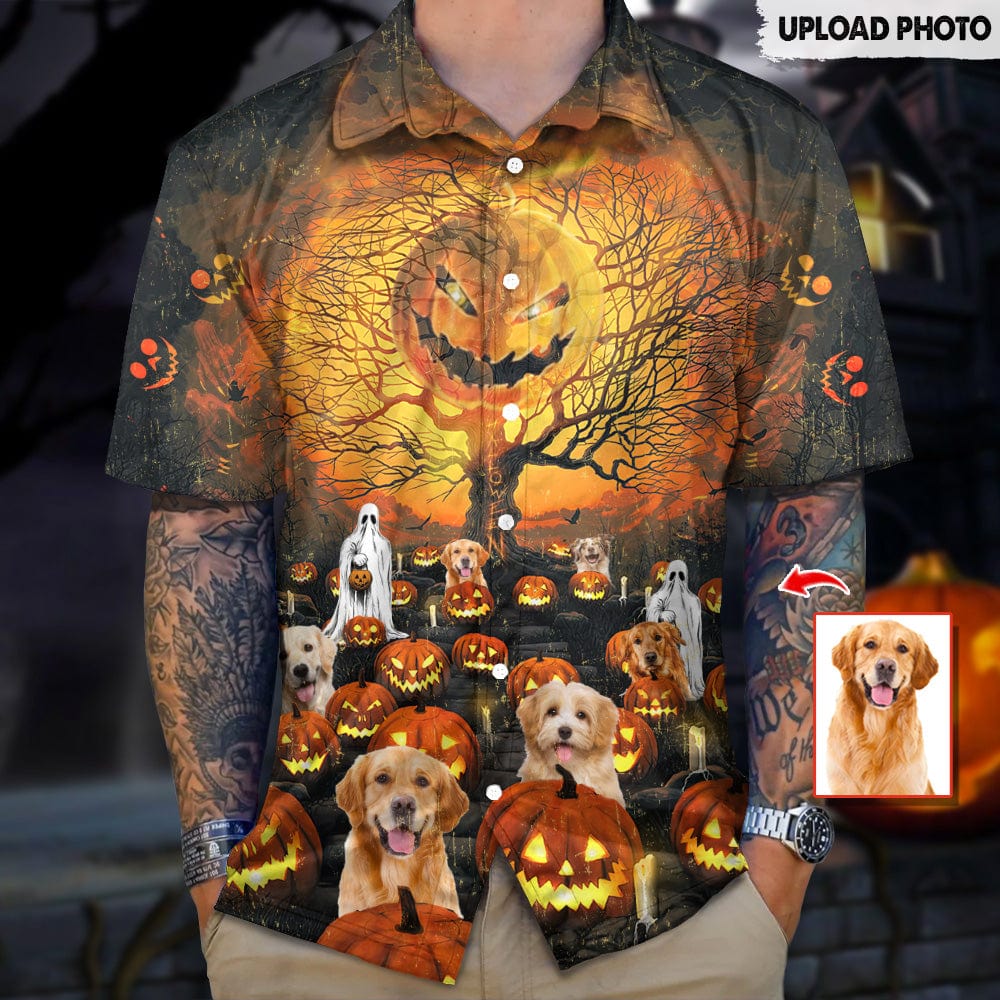 Custom Photo Cat Dog Halloween Hawaiian Shirt N304 888535 - Image 3