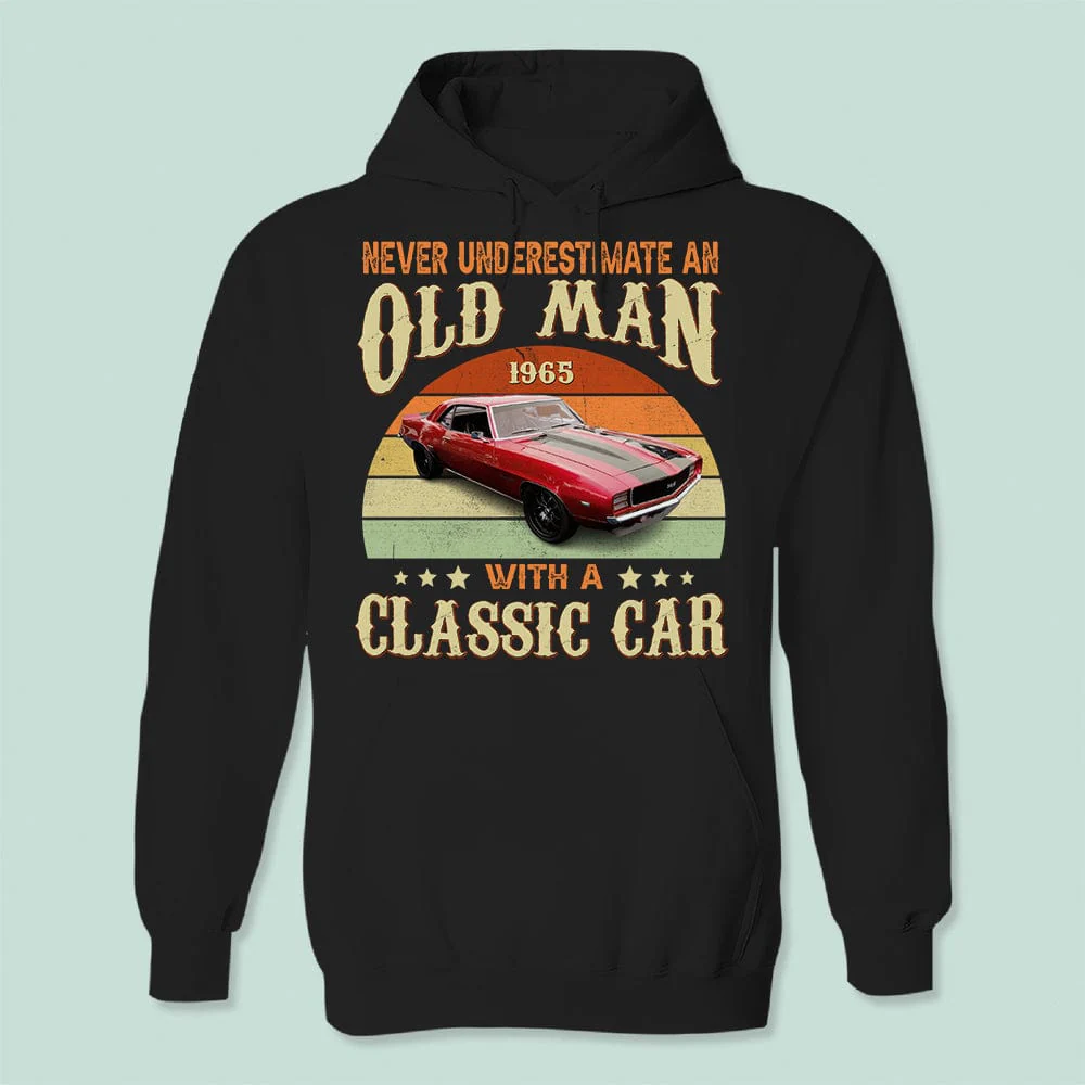 Custom Photo Never Underestimate An Old Man With A Classic Car Shirt N304 888561 - Image 2