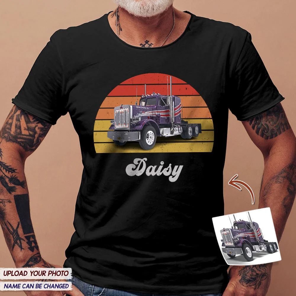 Custom Photo Big Truck Vintage Car Shirt T286 HN590 - Image 3