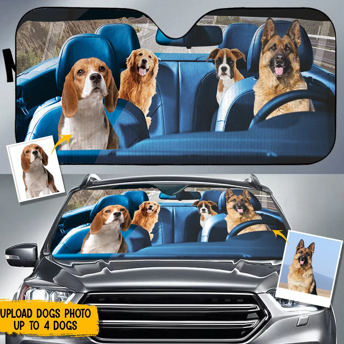 Custom Photo Dog Cat Car Sunshade N369 894282