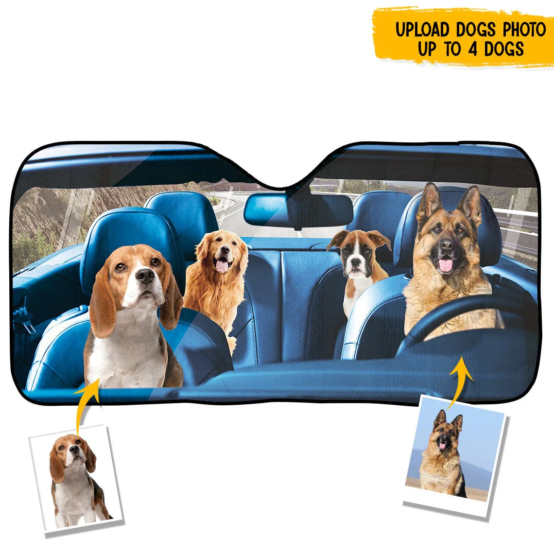 Custom Photo Dog Cat Car Sunshade N369 894282 - Image 4