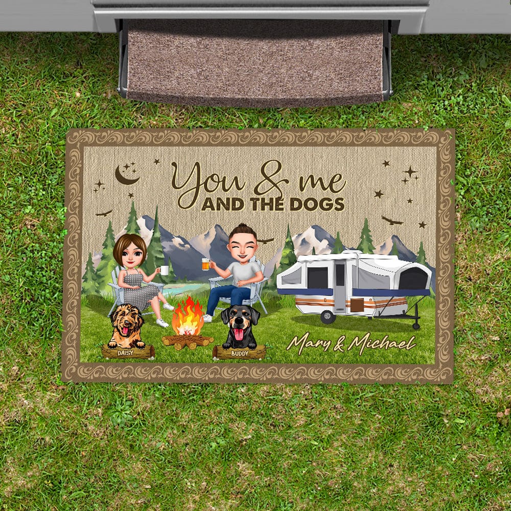 You & Me And The Dogs Husband Wife Family - Couple Gift Camping Dog Doormat K228 888618