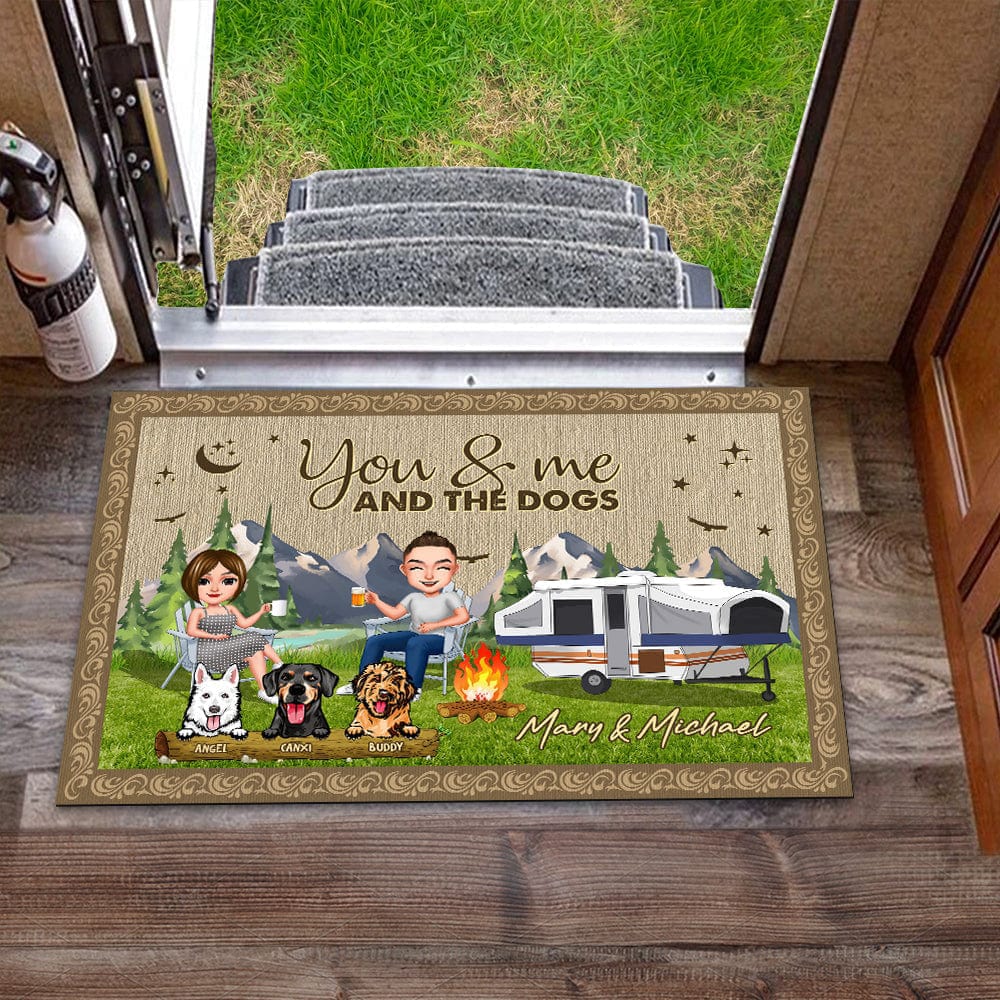 You & Me And The Dogs Husband Wife Family - Couple Gift Camping Dog Doormat K228 888618 - Image 2