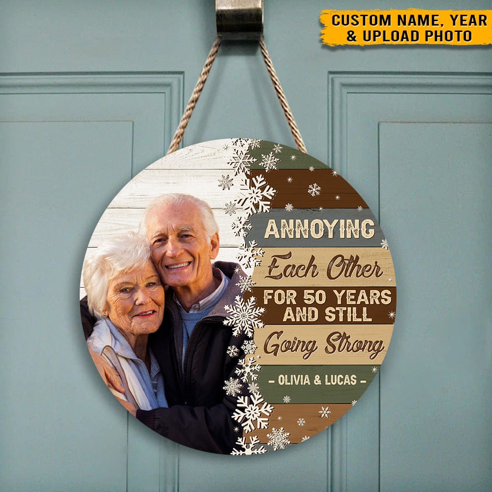 Custom Photo Annoying Each Other Still Going Strong Family Doorsign N369 HN590 - Image 3