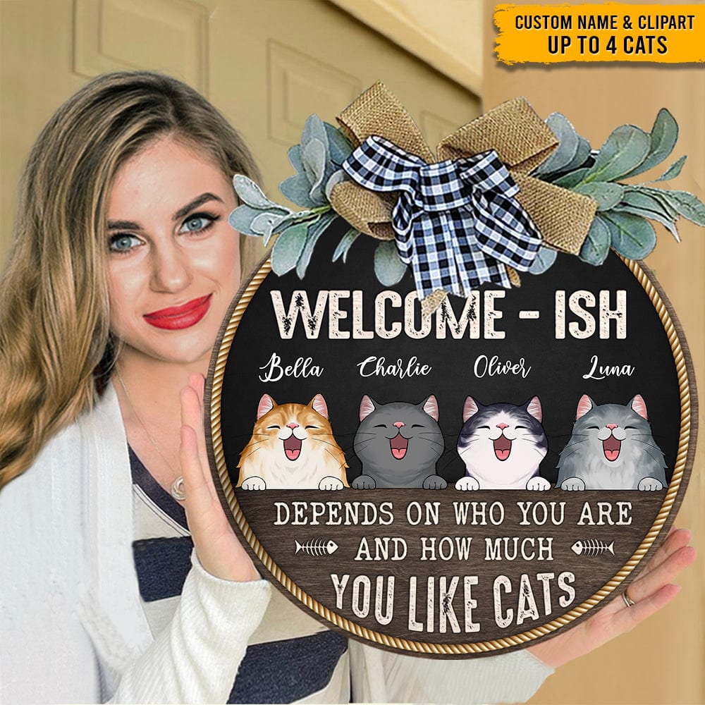 Depends On Who You Are And How Much You Like Cat Door Sign N369 HN590 - Image 2