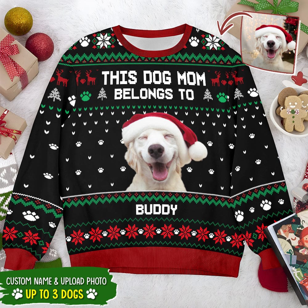 Custom Photo This Dog Dad Belongs To Dog AOP Ugly Sweatshirt K228 HN590 - Image 3