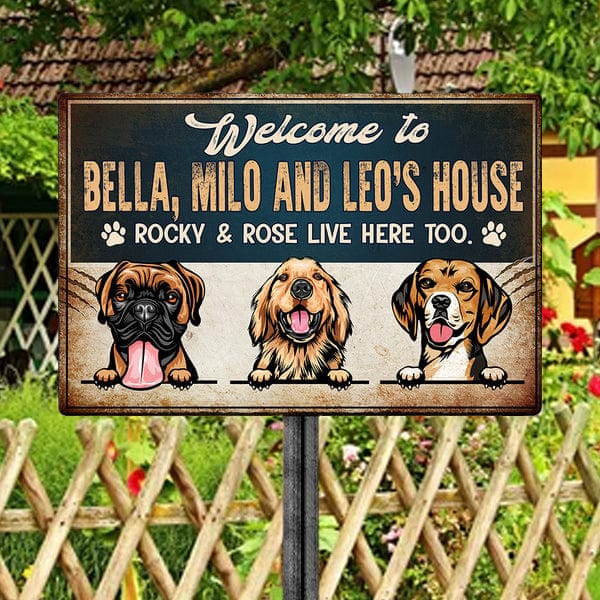 Welcome To Dog House Dog Metal Sign T286 HN590 - Image 3