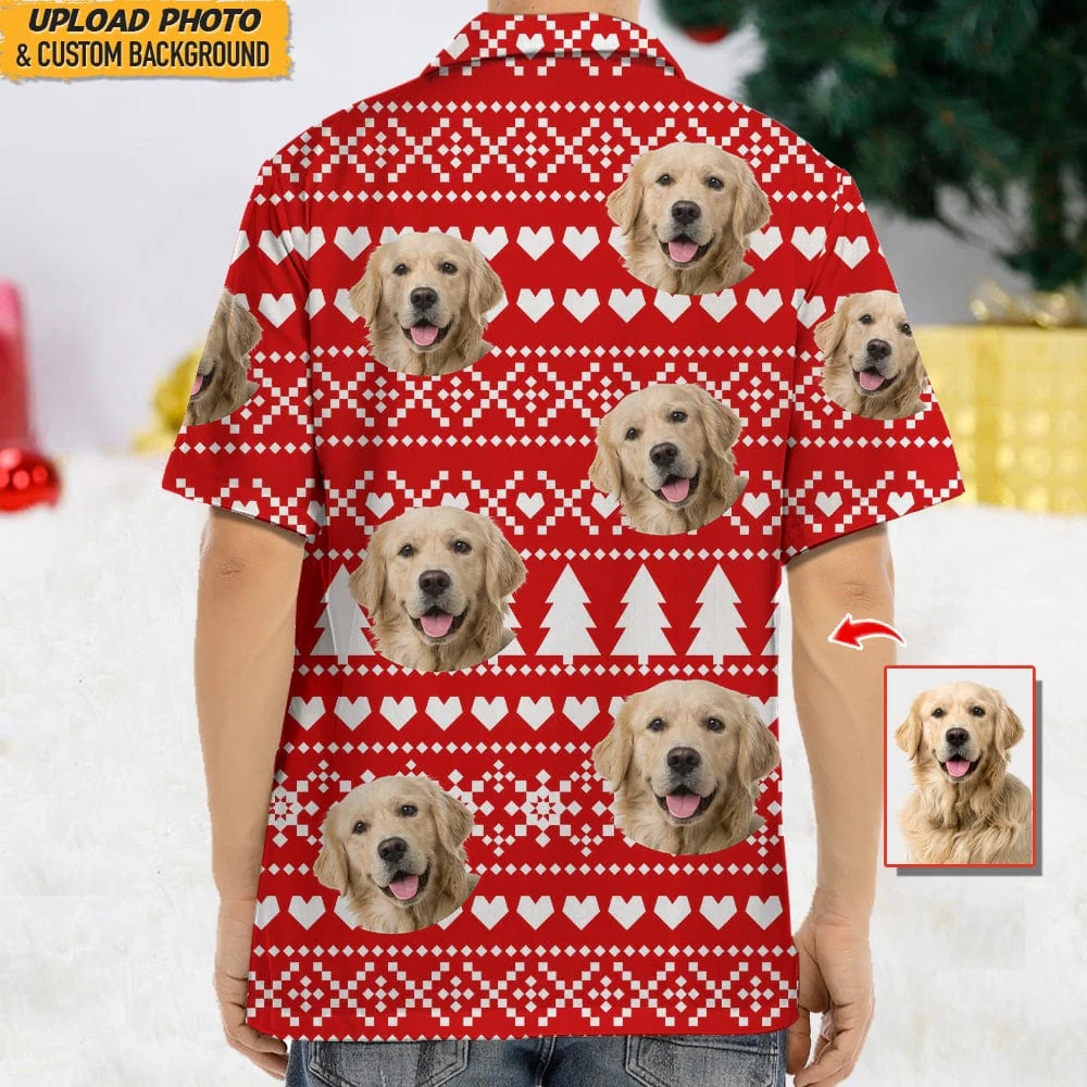 Custom Photo Dog Christmas Snow Dog Hawaii Shirt N304 888639 - Image 2