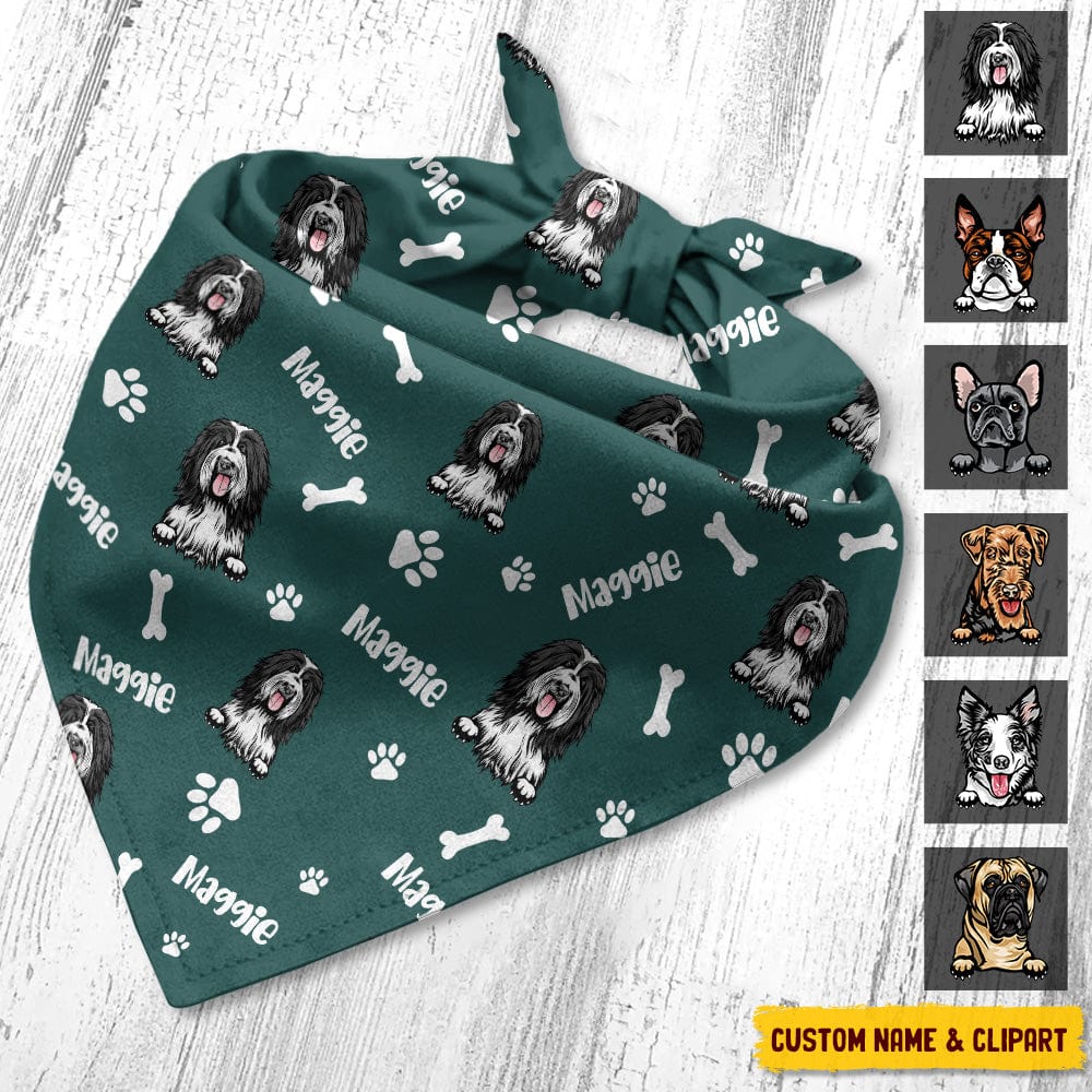 Custom Photo Dog Cat, Dog Clipart Pet Bandana T368 HN590