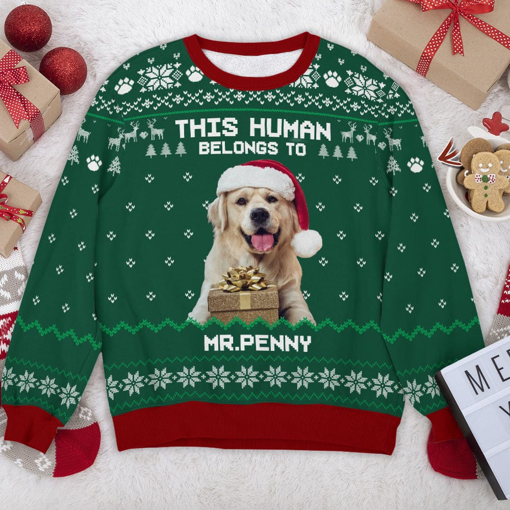 Custom Photo Dog Cat Merry Christmas Ya Filthy Animal AOP Ugly Sweatshirt T368 HN590 - Image 3