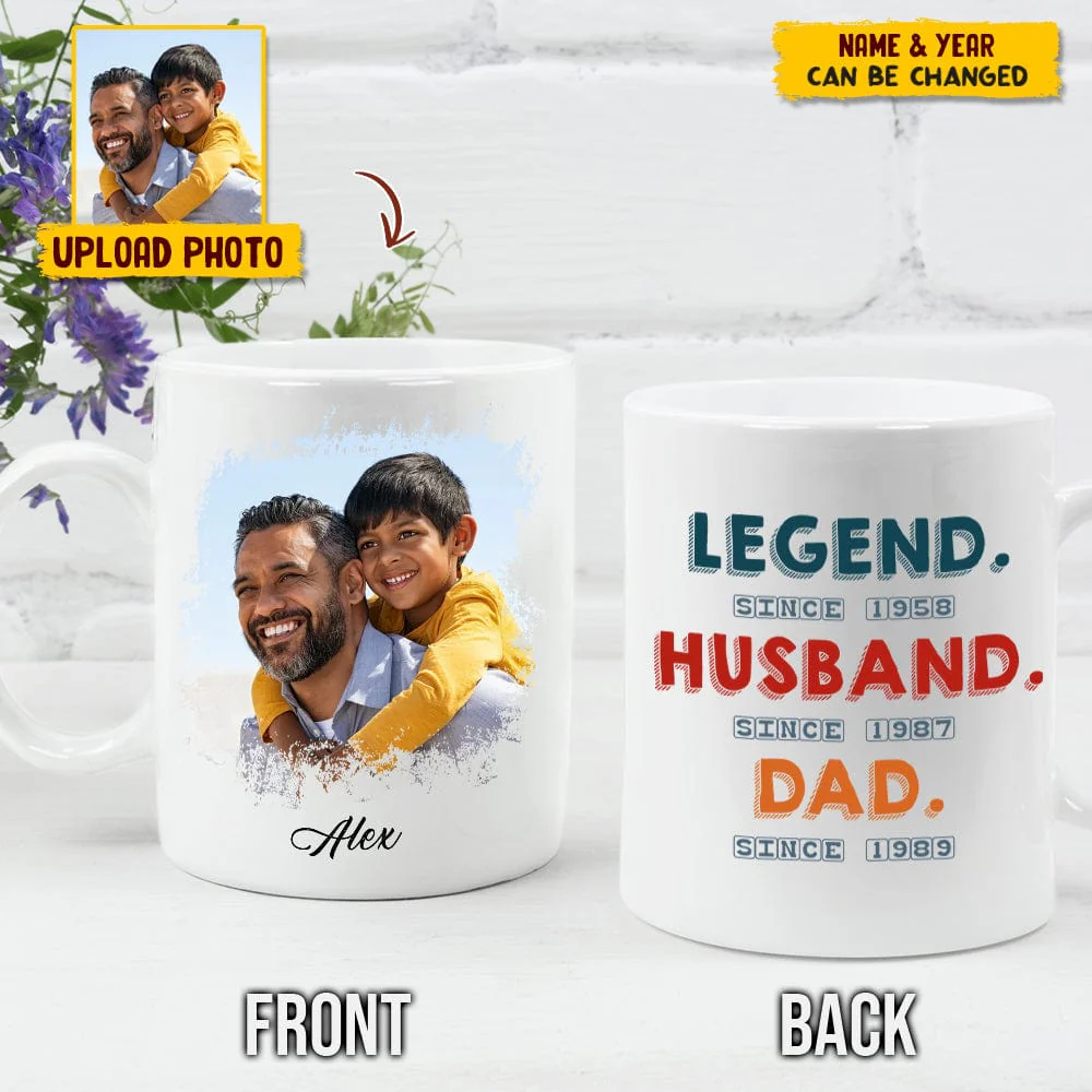 Custom Photo The Legend Dad Grandpa Family Mug N304 HN590 - Image 2