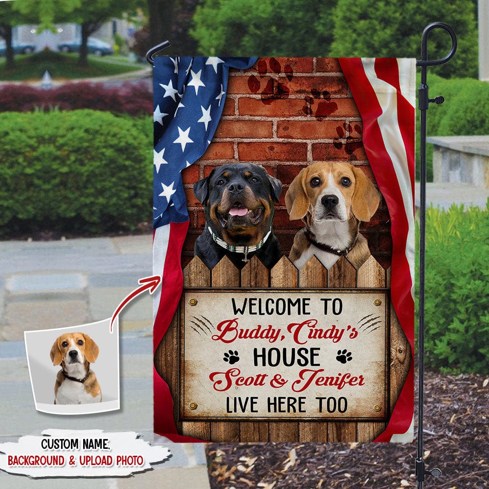 Custom Photo Welcome To Dog House Dog Cat Garden Flag N369 HN590 - Image 2