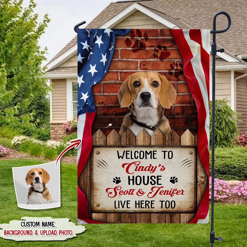 Custom Photo Welcome To Dog House Dog Cat Garden Flag N369 HN590 - Image 3