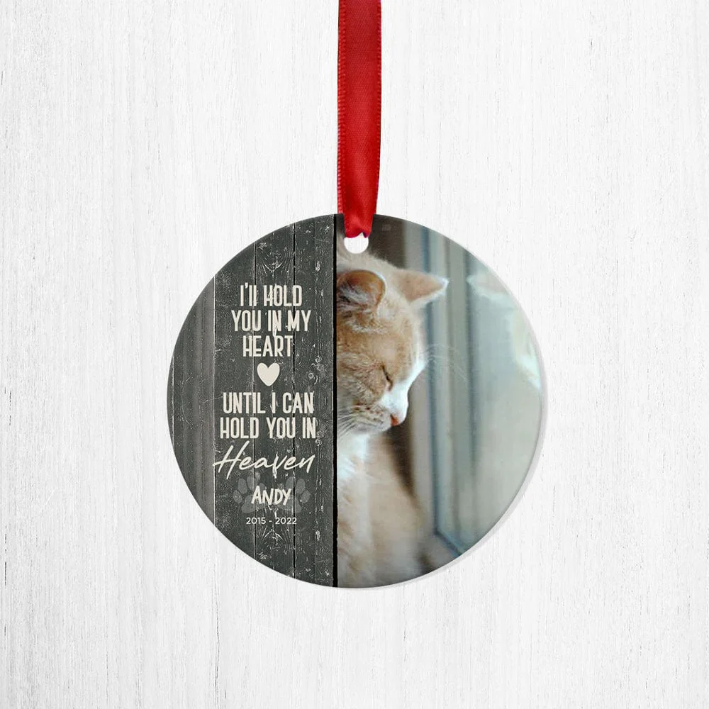 Custom Photo I'll Hold You In My Heart Dog Cat Wood Ornament K228 888680