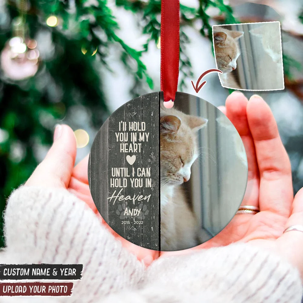 Custom Photo I'll Hold You In My Heart Dog Cat Wood Ornament K228 888680 - Image 6