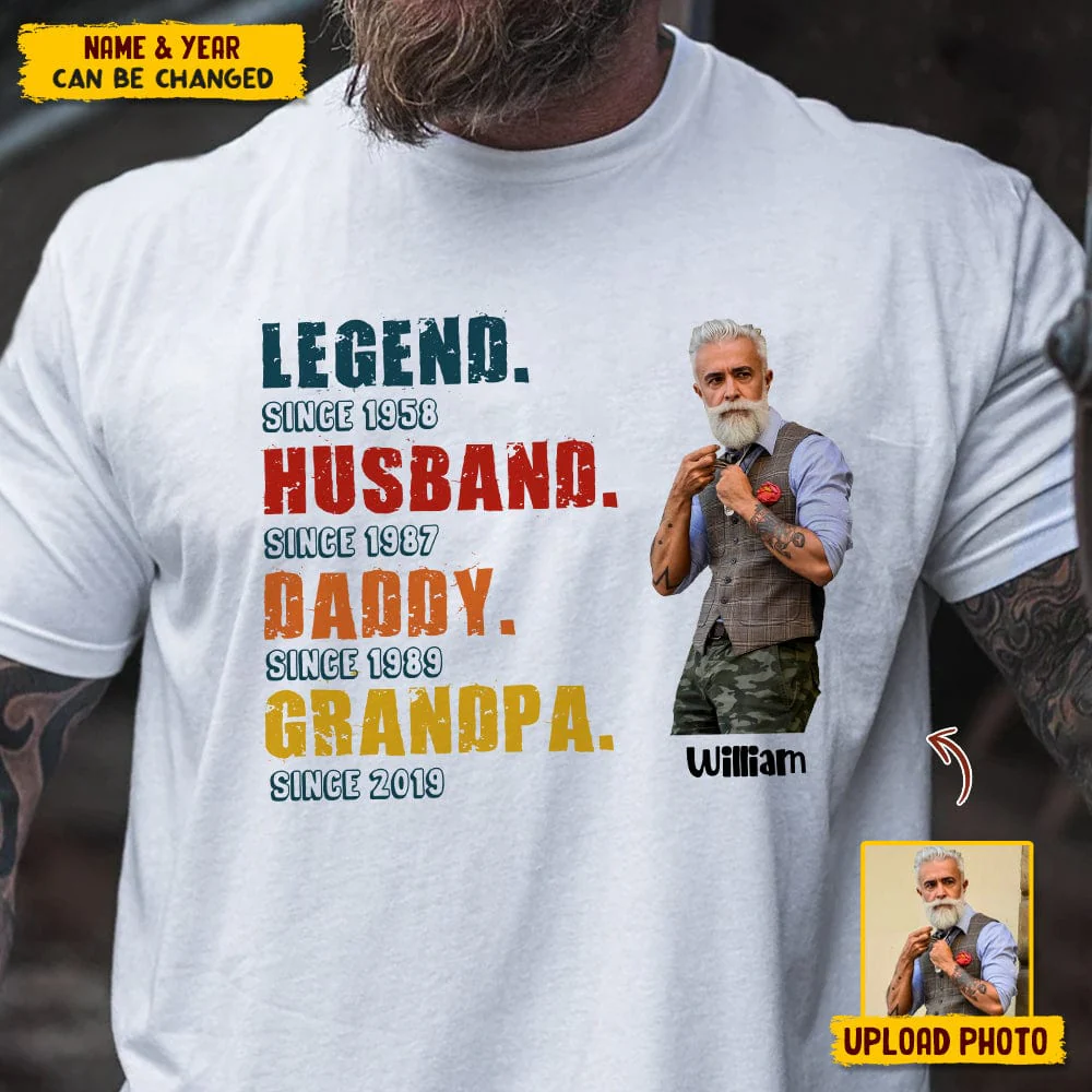 Custom Photo Grandpa Legend Shirt Family N304 HN590 - Image 6