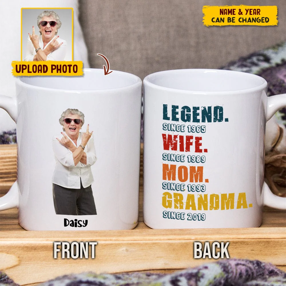 Custom Photo Grandpa Legend Family Mug N304 HN590 - Image 2