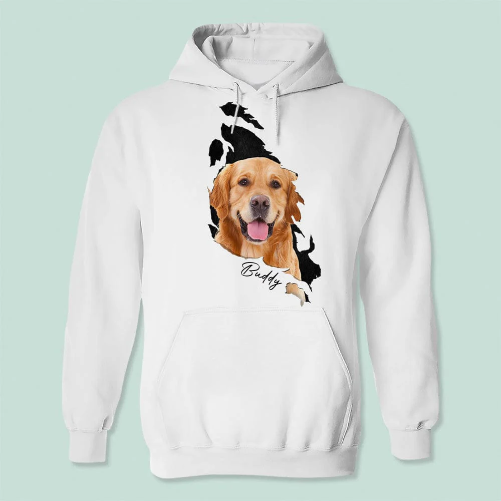 Custom Photo Dog Cat Behind The Scratch Pet Shirt N369 HN590 - Image 3