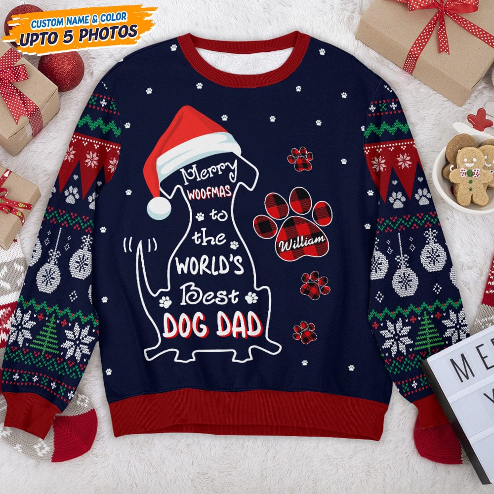Merry Woofmat To The World Dog AOP Ugly Sweatshirt N304 HN590