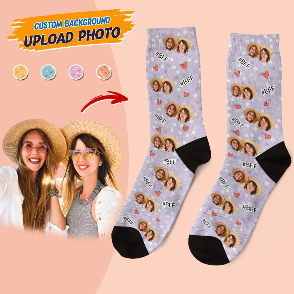 Custom Photo Bestie Socks T368 HN590 - Image 3