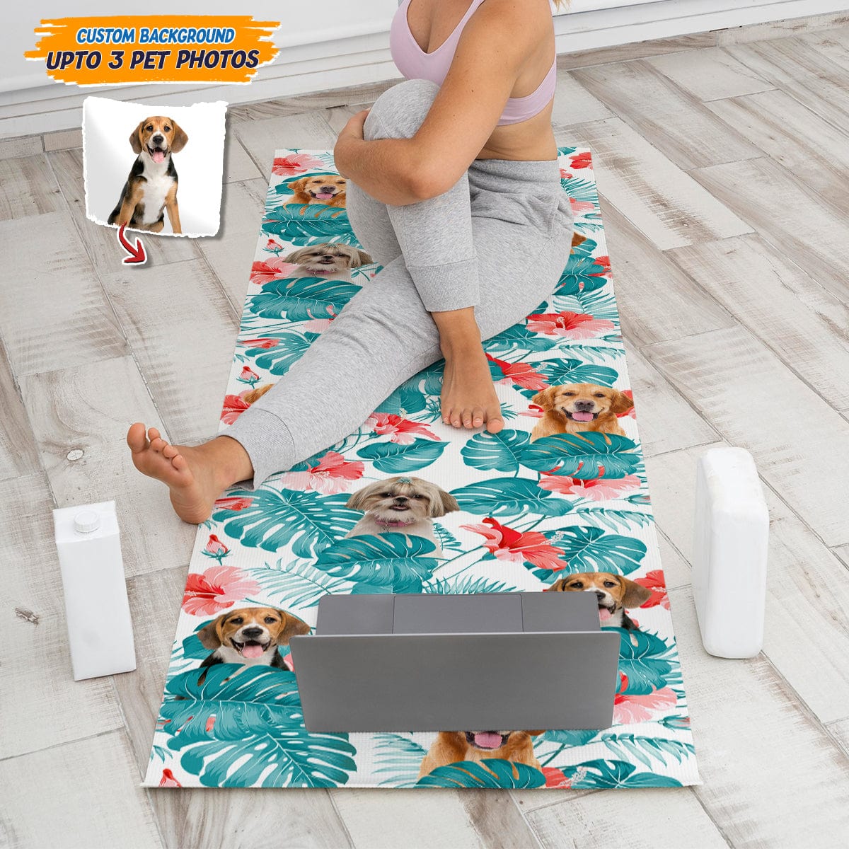 Custom Photo Dog Cat Hawaii Pet Yoga Mats (Carry Bag Included) T286 888721
