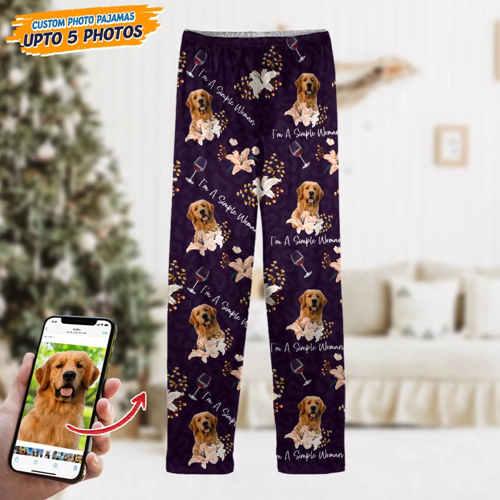 Custom Photo Dog Cat A Simple Woman Pajamas N304 888726 - Image 2