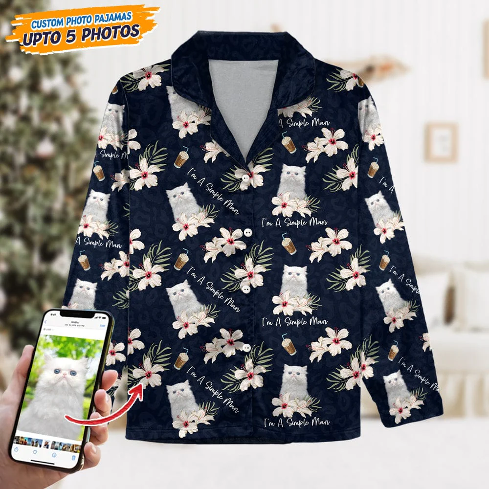 Custom Photo Dog Cat A Simple Woman Pajamas N304 888726 - Image 3