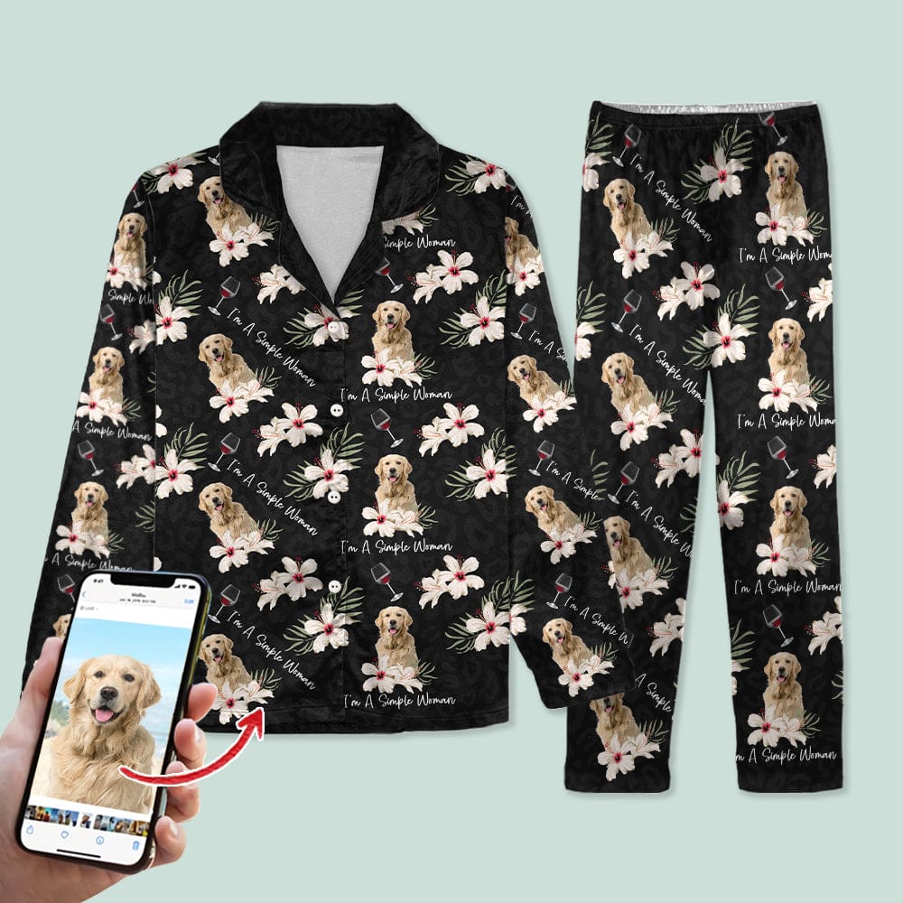 Custom Photo Dog Cat A Simple Woman Pajamas N304 888726 - Image 6